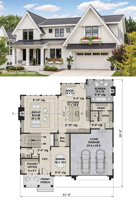 Second Story Floor Plans Layout, House Plans With Garage In Front Layout, 2100 Sq Ft House Plans 2 Story, Modern Home Blueprint, House Floorplan Two Story, Home Exterior 2 Story, House With Garage In Front Design, Modern Farmhouse Blueprints, Modern Two Story House Plans