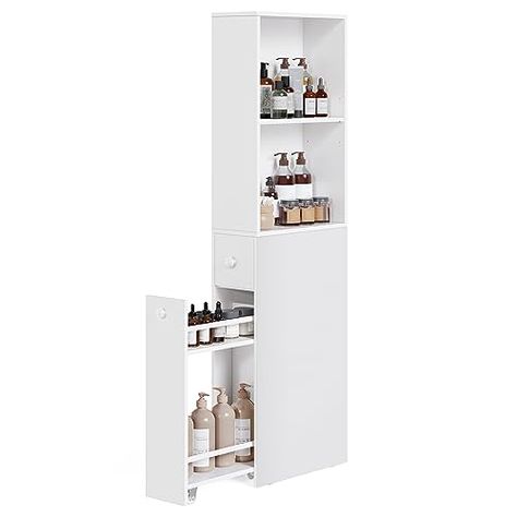 Narrow Bathroom Cabinet, Slim Bathroom Cabinet, Slim Bathroom Storage Cabinet, Slim Bathroom, Slim Bathroom Storage, Freestanding Cabinet, Bathroom Freestanding, Narrow Storage Cabinet, Narrow Cabinet