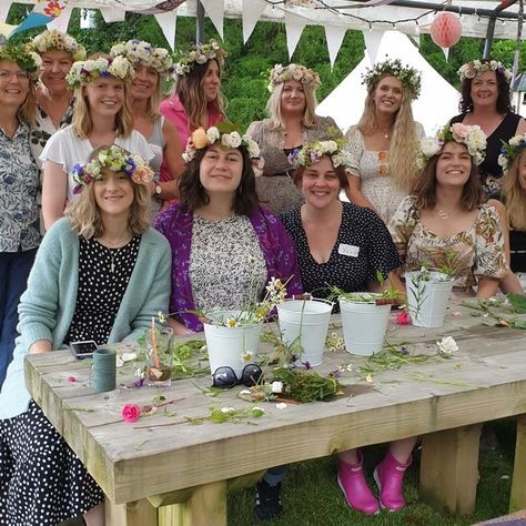 Flower Crown Making Station, Garden Party Flower Crown, Flower Crown Hen Party, Flower Crown Bachelorette Theme, Flower Crown Workshop, Bachelorette Flower Crown, Glasses Of Wine, Cut Flower Farm, Activities For Girls