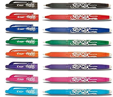 Pilot Assorted Colour Pack Frixion Rollerball Erasable Pens Pen 0.7mm Nib Tip 0.35mm Line BL-FR7 (1 Of Each Colour - 8 Pens - Black, Orange, Blue, Green, Purple / Violet, Pink, Light Blue & Red) LOOSE PENS: Amazon.co.uk: Office Products Pilot Frixion Pens, Pilot Pen, Purple Pen, Bic Pens, Erasable Gel Pens, Frixion Pens, Pilot Frixion, Pilot Pens, Pencil Writing