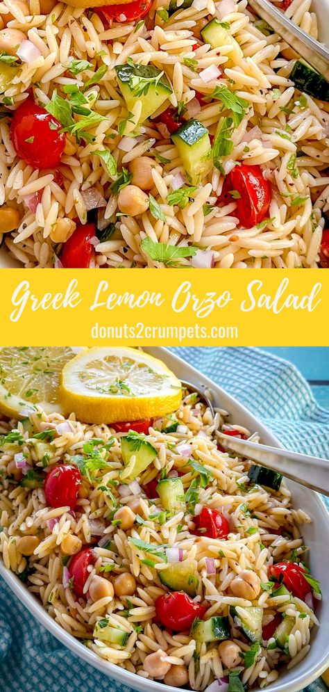 Greek Lemon Orzo, Lemon Orzo Pasta Salad, Summer Orzo Salad, Lemon Orzo Pasta, Greek Orzo Pasta Salad, Lemon Orzo Salad, Pasta Veggies, Easy Italian Pasta Salad, Orzo Salad Recipes