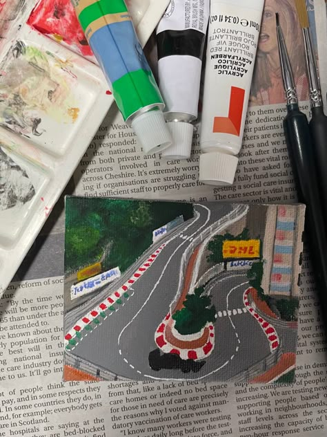 F1 Artwork, Acrylic Canvas Painting, F1 Art, Monaco Grand Prix, Canvas Painting Designs, Cute Canvas, Bullet Journal Lettering Ideas, Marker Drawing, Night Painting