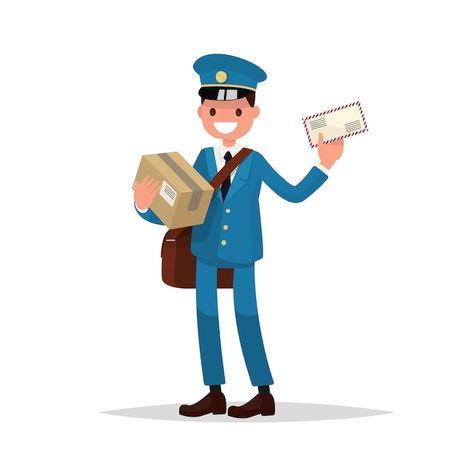 Postal Worker, Funny People, Premium Vector, Graphic Resources, Vault Boy, Template Design, Family Guy, Mario Characters, Funny