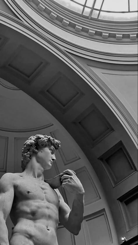 Statue Of David Wallpaper, David Of Michelangelo, Greek God Wallpaper Aesthetic, Michelangelo Sculpture, Classic Sculpture, Greek Statues, Roman Sculpture, Cocoppa Wallpaper, Arte Van Gogh