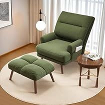 Accent Chairs With Ottoman, Lounge Chair With Ottoman, Comfy Reading Chair, Lounge Chair Ottoman, Wood Lounge Chair, Comfy Reading, Mid Century Modern Accent Chairs, Lounge Chair And Ottoman, Chair With Ottoman