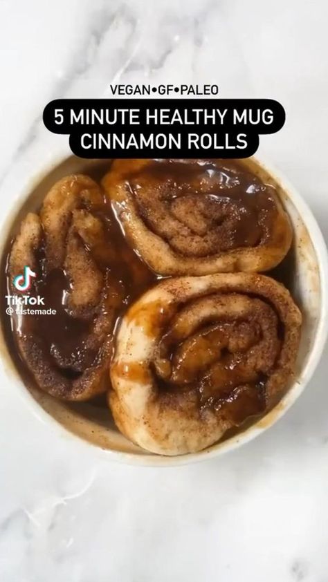 Mug Cinnamon Roll, Sommer Mad, Plant Based Cookbook, Resep Diet, Mug Recipes, Makanan Diet, Delicious Snacks, All Purpose Flour, Healthy Sweets Recipes