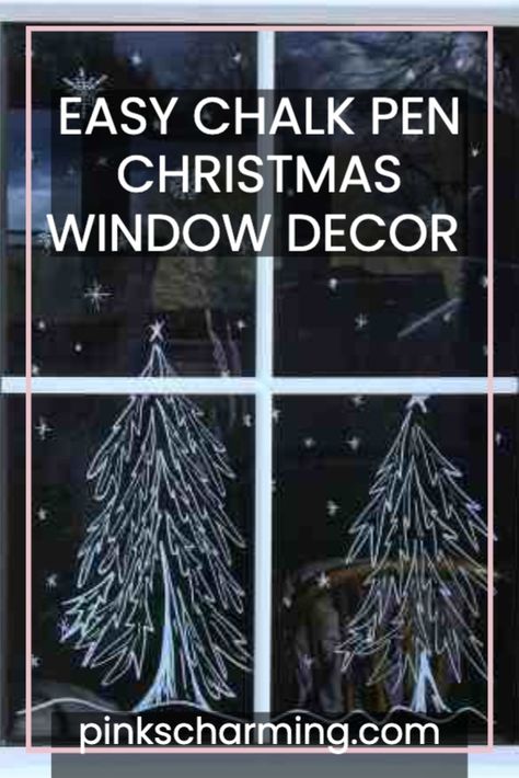 How To Draw On Windows For Christmas, White Chalk Pen Christmas Window, Christmas Chalk Window Designs, Holiday Window Painting Ideas Diy Christmas, Chalk Marker Winter Window, Painting Snowflakes On Windows, Chalk Pen Window Art Christmas Simple, White Pen Window Drawing Christmas, How To Paint Windows For Christmas