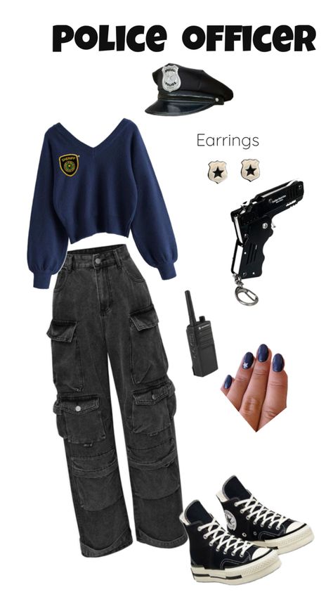 #cops#robbers#halloweencostumes Undercover Cop Outfit, Halloween Cops And Robbers, Robbers Halloween Costume, Career Day Outfits, Police Officer Outfit, Cops And Robbers Costume, Robber Halloween Costume, Halloween Cop, Police Officer Halloween Costume