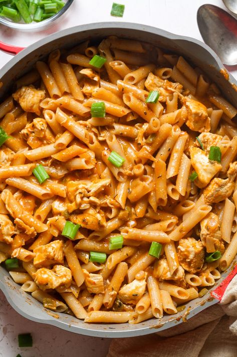 Homemade Chicken Pasta, Protein Dinner Ideas, High Protein Dinner Ideas, Real Food Meal Plan, Cajun Chicken Pasta Recipes, 100 Days Of Real Food, Buffalo Chicken Pasta, Cajun Pasta, High Protein Dinner