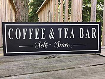 Tea Signs, Wine Corner, Coffee And Tea Bar, Mini Cafeteria, Cafe Signs, Tea Sign, Classroom Boards, Farmhouse Kitchen Signs, Cabin Wall Art