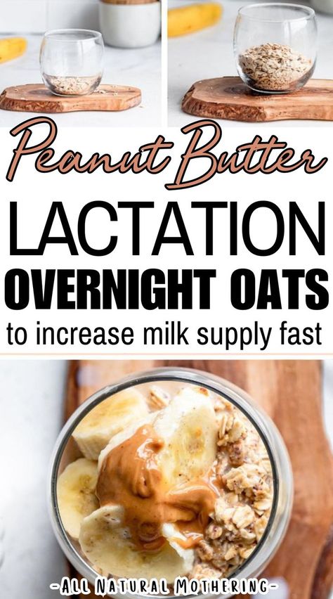 Quick and easy lactation overnight oats recipes to increase milk suply fast. Quickly increase breastmilk supply with this healthy and simple over night oatmeal recipe with peanut butter. Protein packed peanut butter breastfeeding overnight oats recipe. Over Night Oatmeal, Lactation Overnight Oats, Breastmilk Recipes, Pregnancy Freezer Meals, Nursing Foods, Recipe With Peanut Butter, Increase Milk Supply Fast, Breastfeeding Cookies, Food For Breastfeeding Moms