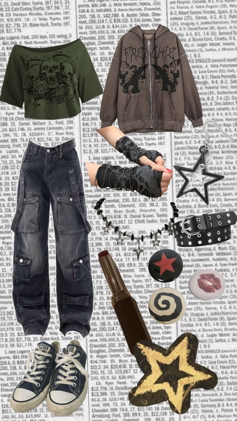 grunge outfit #grunge Casual Soft Grunge Outfits, Grunge Style Ideas, Y2k Grunge School Outfits, Grunge Style Guide, Comfy Grunge Aesthetic, Tiktok Grunge Outfits, Grudge Y2k Outfit Ideas, Soft Grunge Fashion Aesthetic, Casual Summer Grunge Outfits