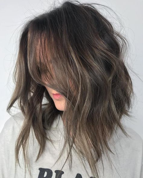 Subtle Mushroom Brown Hair Balayage Mushroom Brown Hair Color, Mushroom Brown Hair, Ashy Balayage, Dimensional Hair Color, Natural Dark Hair, Ashy Hair, Mushroom Hair, Mushroom Brown, Ash Brown Hair