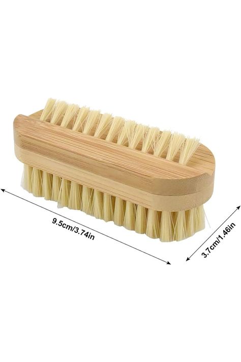 Tibapla 2 Pcs Bamboo Nail Brushes, Two Side Hand Nail Brush with Tampico Fiber Bristle, Small Finger Nail Brush for Toes Nails Fingertips Hands Home Salon Use Nail Cleaning, Wood Nails, Wooden Bath, Wooden Brush, Best Brushes, Nail Brush, Cleaning Dust, Nail Art Brushes, Bath Brushes