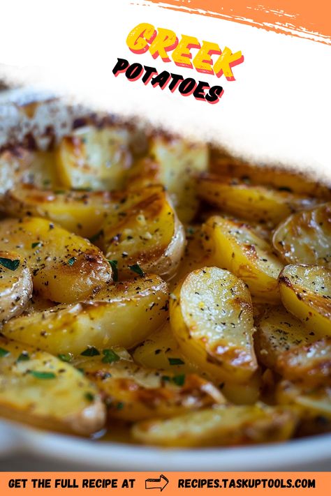 Discover the irresistible flavor of Greek Potatoes! This savory dish features tender, golden potatoes infused with aromatic herbs, zesty lemon, and a hint of garlic. Perfect as a side for your favorite Mediterranean meals, these potatoes are versatile and easy to prepare. Explore various seasoning options and cooking techniques to elevate your culinary skills. Whether you're hosting a dinner party or enjoying a cozy family meal, these Greek-inspired potatoes are sure to impress. Pin this recipe to bring a taste of Greece to your kitchen! Greek Potatoes Recipe Authentic, Greek Potatoes Recipe, Greek Roasted Potatoes, Golden Potatoes, Greek Lemon Potatoes, Italian Potatoes, Mediterranean Meals, Greek Potatoes, Lemon Potatoes