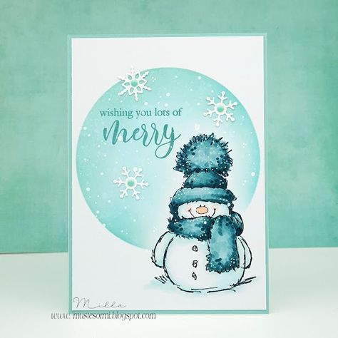 Tiddly Inks, Penny Black Cards, Snowman Christmas Cards, Greeting Card Inspiration, Penny Black Stamps, Christmas Sentiments, Snowman Cards, Paper Smooches, Christmas Cards To Make