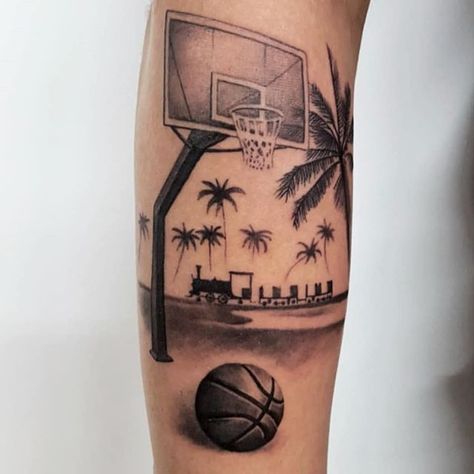 Basketball Tattoo Ideas, Basketball Tattoos, Sport Tattoos, Back Of Shoulder Tattoo, Basketball Photography, Drawing Tattoo, Arabic Tattoo, Line Art Tattoos, Tattoo Ideas For Men