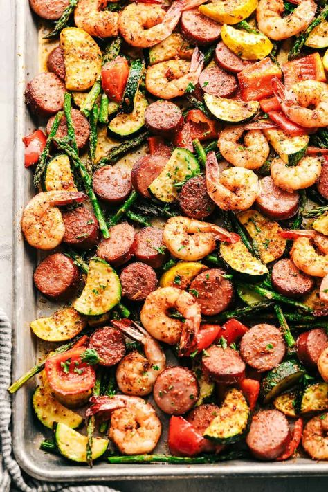 Sheet Pan Dinners Shrimp, Vegetable Sheet Pan, Cajun Shrimp And Sausage, Shrimp And Sausage, Easy Sheet Pan Dinners, Sheet Pan Dinners Recipes, Pan Dinners, Cajun Shrimp, Pan Recipes