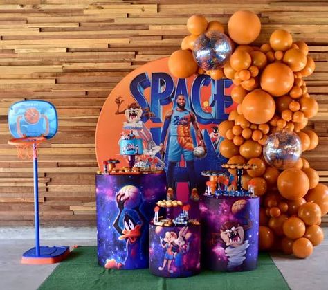 Space Jam Birthday Party, Space Jam Party, Space Jam Birthday, Space Jam Theme, Looney Tunes Party, Looney Tunes Space Jam, 1st Birthday Party Themes, Twin Birthday, Space Jam