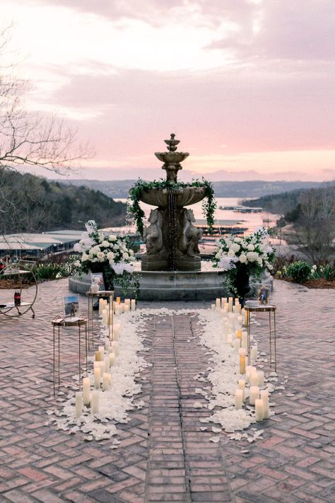 Great Gatsby Themed Marriage Proposal in Branson, MO Proposal Theme Ideas, Proposal Flowers Ideas, Elegant Proposal Ideas, Unique Proposal Ideas Engagement, Proposal Abroad, Intimate Proposal Ideas Romantic, Fountain Proposal, Garden Proposal Ideas, Gazebo Proposal Ideas