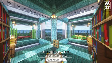 Underwater Minecraft Base, Ocean Monument Base Minecraft, Prismarine Builds Minecraft, Minecraft Ocean Base, Underwater Minecraft Builds, Underwater Minecraft Houses, Underwater Base Minecraft, Minecraft Underwater Builds, House Interior Minecraft