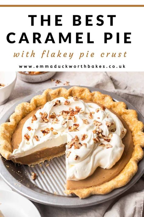 Sweetened Condensed Milk Caramel Pie, Caramel Cream Pie Recipe, Caramel Pie Recipe Condensed Milk, Ocharleys Caramel Pie Recipes, Hilly's Pumpkin Caramel Pie Recipe, Apple Caramel Pie Recipe, Carmel Pie Recipes, Desert Tarts, Easy Caramel Pie