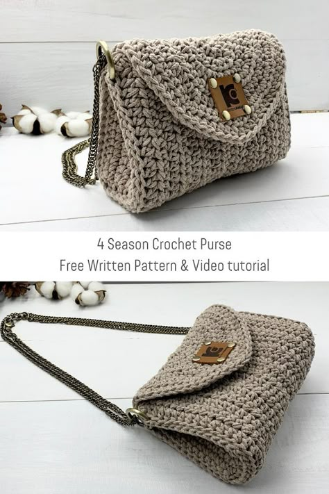 Purse Patterns Free, Crocheted Purse, Crochet Purse Pattern Free, Free Crochet Bag, Crochet Bag Tutorials, Handbags Patterns, Crochet Bag Pattern Free, Crocheted Bags, Purse Pattern