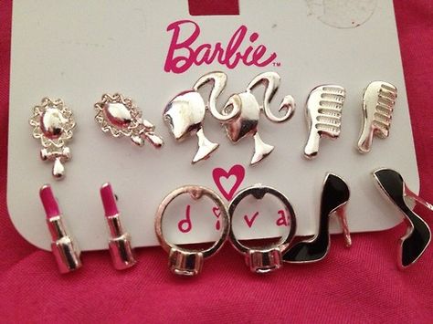 Barbie Girl earrings! want!!!!!!!! Barbie Jewerly, Barbie Core, Barbie Shoes, Im A Barbie Girl, Pink Y2k, Barbie Party, Barbie Accessories, Barbie Dream, Barbie I