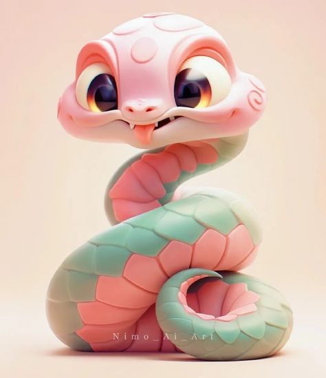 Cute Snake Illustration, Snake Character Design, Snake Cute, Insects For Kids, 3d Snake, Cartoon Snake, Baby Logo Design, Snake Illustration, Baby Animal Drawings