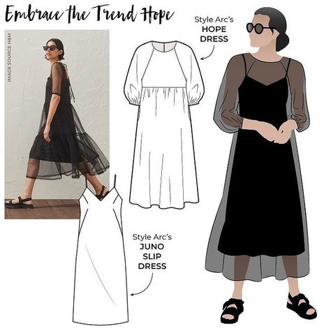 Style Arc Sewing Patterns on Instagram: “Recreate the look-⁠ ⁠ Take the Hope Woven Dress pattern in a sheer tulle or organza and pair with the Juno Slip Dress for an effortless…” Sheer Overlay Dress Pattern, Sheer Dress Pattern, Diy Sheer Dress, Organza Dress Sewing Pattern, Diy Organza Dress, Diy Mesh Dress, Sewing Tulle Dress, Dress Makeover Ideas, Tulle Dress Sewing Pattern