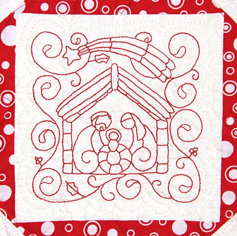 Redwork Christmas Blocks — Purely Gates Embroidery Christmas Redwork, Xmas Stitch, Redwork Embroidery Patterns, Digitizing Embroidery, Red Work Embroidery, Calendar Cover, Red Prints, Redwork Patterns, Christmas Stitching