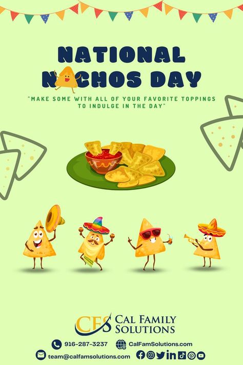 “The most incredible thing about nachos is that just one is never enough. Warm greetings on National Nachos Day to all.” 🧀🥑🍅🧅 National Nacho Day, Divorce Attorney, Never Enough, Holiday Greetings, Nachos, California, The Incredibles, Quotes, Quick Saves