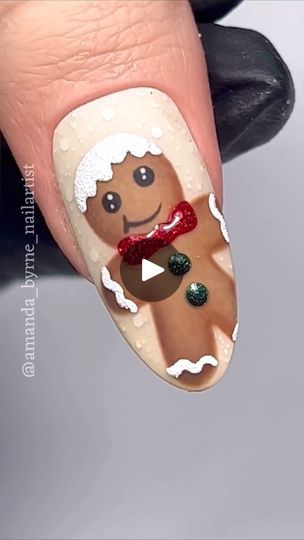 129K views · 19K reactions | The Cutest Gingerbread Man 🤎🤍 Using #everythingmagpie ♥︎ FANNY ANNIE, CANDY CANE & TOUCH MY ELF Gel Colours ♥︎ MAGPIE ARTYGELS ♥︎ YANG & LACEY Glitters ♥︎ PREMIUM DETAILER BRUSH 6 & 9 ♥︎ MAGPIE ILLUSTRATOR Brush ♥︎ MAGPIE DOTTING TOOL ♥︎ HOLO TOP IT OFF ♥︎ VELVET TOP 🖤 @magpie_beauty 🖤 @magpie_education 🖤 @aleana_hand practice thumb 🖤 #nails #nailsonfleek #nailsofinstagram #instanails #nailswag #naildesigns #nailsoftheday #nailporn #gelnaildesign #gelnails #manicure #nailitdaily #nailprodigy #showscratch #magpiebeauty #christmasnails #xmasnails #winternails #christmasnails ##nailarttutorial #nailtutorial #nailvideo #nailartvideo #boltonnails #boltonnailtech #gingerbreadman #gingerbreadnailart #gingerbreadman @nails_by_steps @mknogti_video @scratchma Gingerbread Nail Art Designs, Christmas Nails Step By Step Design, Step By Step Christmas Nail Art, Ginger Bread Nail Designs, Gingerbread Nail Designs, Gonk Nails, Gingerbread Nail Art, Gingerbread Man Nails, Elf Nails