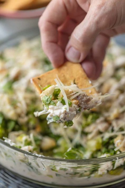 Salad Dip Recipe, Cream Cheese Chicken Dip, Parmesan Croutons, Salad Dip, Savory Dips, Cold Dips, Chicken Dip Recipe, Salad Cream, Resep Salad