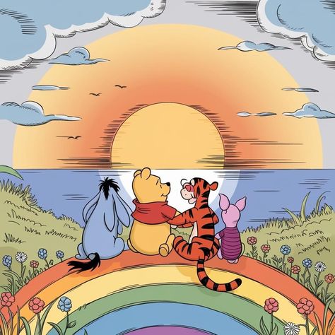 Cartoon Friendship, Peace Tree, Pooh Pictures, Winnie The Pooh And Friends, Winnie The Pooh Pictures, Cute Winnie The Pooh, Disney Background, Disney Collage, Winnie The Pooh Friends