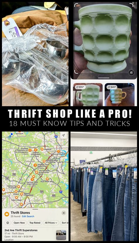 Save money, find the best deals, and learn to thrift like a pro with these must-know thrifting tricks! #thrifting #thriftingtips #thriftingtricks Tips For Thrifting, Funny Thrift Store Finds, Thrift Shop New York, Best Thrift Stores In Nyc, Why Thrifting Is Good, Thrift Store Fashion, Brass Animals, Thrifty Diy, Second Hand Furniture