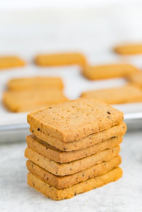 Buttery Espresso Shortbread cookies - The Flavor Bender Espresso Shortbread Cookies, Coffee Shortbread, Espresso Shortbread, Almond Coconut Cake, Chocolate Chip Shortbread, Chocolate Chip Shortbread Cookies, Lemon Cookies Recipes, Shortbread Bars, Shortbread Cookie Recipe