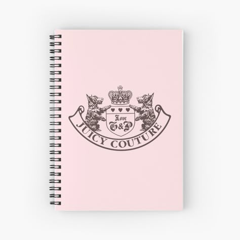 Aesthetic Spiral Notebook, Y2k School Supplies, Y2k Notebook, Spiral Notebook Aesthetic, Couture Embellishment, Cute Spiral Notebooks, Pink Academia, Tee Shirt Outfit, Y2k Juicy Couture