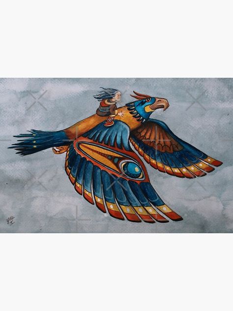 "Thunderbird" Art Print for Sale by Artsez | Redbubble Thunderbird Art, Phoenix Legend, Thunderbird Design, Cute Tattoos For Women, Legendary Creature, Bird Painting, Creature Concept, Native Art, Birds Painting