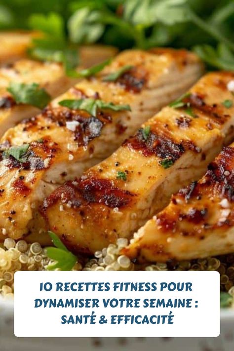 Poulet grillé sur un lit de quinoa avec des herbes fraîches. Motivation Sport, Enterprise Application, Croquettes, Healthy Food, Nutrition, Quick Saves