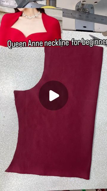 19K views · 1K likes | OPEYEMI OTUBU on Instagram: "LEARN A NEW HACK!!! For our beginners ,here is an easy way you can cut your Queen Anne neckline, commonly called sweetheart neckline ❤️❤️" How To Make A Sweetheart Neckline, Sweetheart Neckline Blouse Pattern, Queen Anne Neckline Blouse, Queen Anne Neckline Ankara Dress, Queen Anne Neckline Pattern Drafting, Dress Cuts Types Of, How To Cut Queen Anne Neckline, Queen Anne Neckline Pattern, How To Cut Clothes For Beginners