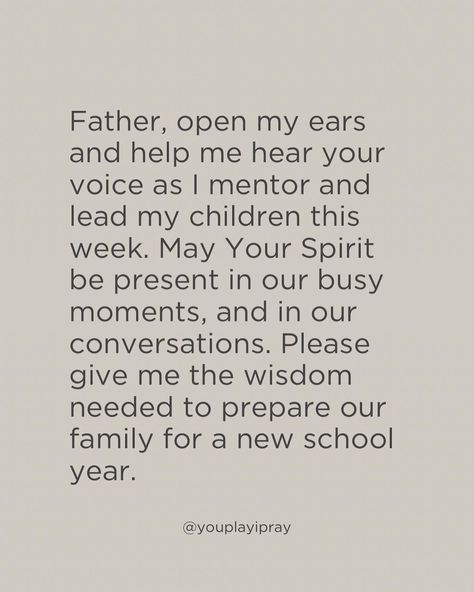 A simple prayer to start a new week 🤍🙏🏻 Summer is coming to end and the excitement of a new school year is here! Here’s your friendly reminder to invite God into every detail of your preparation 📚✏️ #prayingmom #dailyprayer #prayer #powerofprayer Start School, Simple Prayers, Friendly Reminder, Summer Is Coming, Power Of Prayer, Daily Prayer, New School Year, New School, New Me