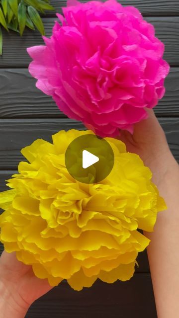 Origami Amazing 🤩 Paper Craft Tutorials on Instagram: "Wow! Easy Idea Crepe Paper Flower DIY Decoration Crafts #diy #craftideas #crepepaper #diycrafts #flowers #homedecor #paperflowers #papercrafts #fyp #usa" Flower From Crepe Paper Diy, Crepe Paper Ideas Decorations, Small Crepe Paper Flowers Diy, Crepe Flowers Diy Easy, How To Make Crepe Paper Flowers, Giant Crepe Paper Flowers Diy, Crepe Paper Flowers Diy Easy, Crepe Crafts, Crepe Paper Art