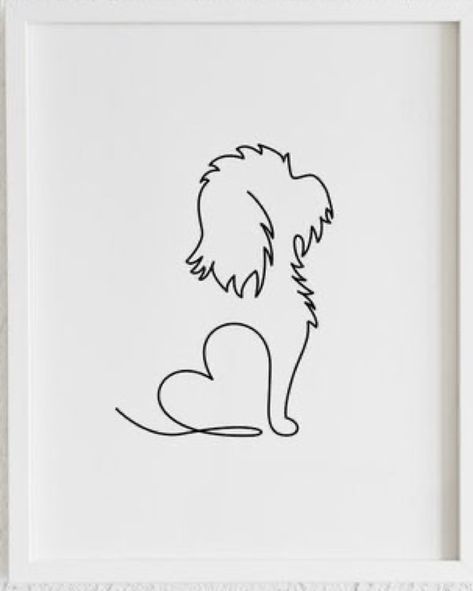 Dog With Heart Tattoo, Doodle Dog Tattoo Ideas, Golden Doodle Tattoo Ideas, Aussiedoodle Tattoo, Tattoos Of Dogs Ideas, Cockapoo Drawing Simple, Goldendoodle Tattoo Ideas, Old English Sheepdog Tattoo, Cockapoo Tattoo Outline