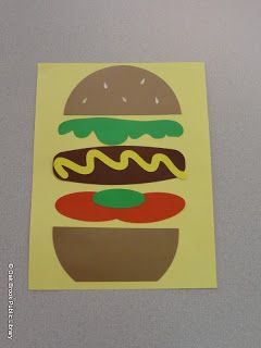 Great extension ideas for hamburger writing Bbq Crafts For Kids, Picnic Art For Toddlers, Burger Craft, Sandwich Craft, Bbq Crafts, Summer Crafts For Toddlers, Bbq Theme, Felt Story, Bbq Summer