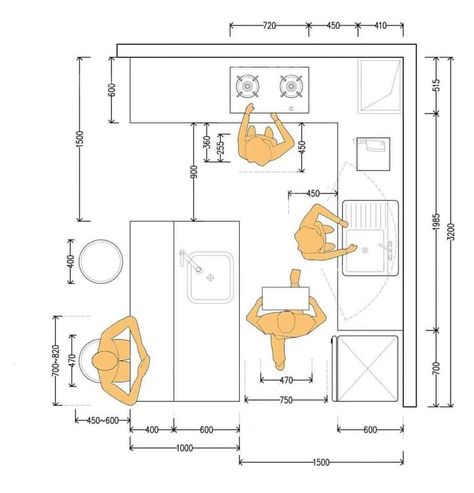 Desain Pantry, Kitchen Layout Plans, Interior Design Guide, Modern Kitchen Interiors, Kitchen Dimensions, Kitchen Interior Design Decor, Kitchen Interior Design Modern, Kitchen Design Plans, 아파트 인테리어