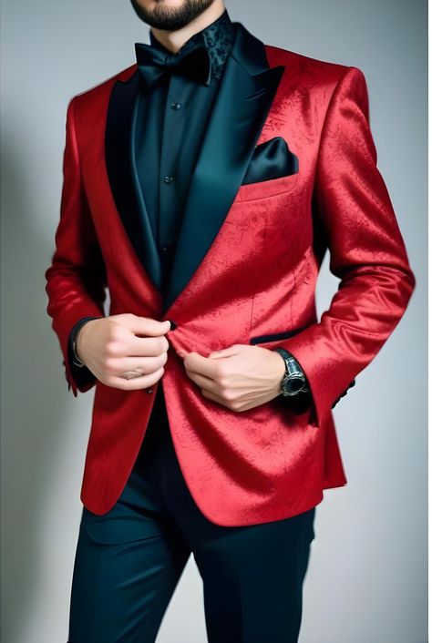 Suits Party Wear, Prom Men, Suits Groom, Red Tuxedo, Dinner Suit, Formal Fashion, Stylish Suit, Fashion Suits, Groom Attire