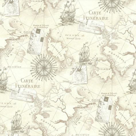 NEW ARTHOUSE NAVIGATOR VIP CARTOGRAPHY LUXURY VINTAGE NAUTICAL MAP WALLPAPER How To Make Wallpaper, Paper Quilts, Nautical Wallpaper, Map Compass, Map Murals, Silver Wallpaper, Neutral Wallpaper, Nautical Map, Map Wallpaper