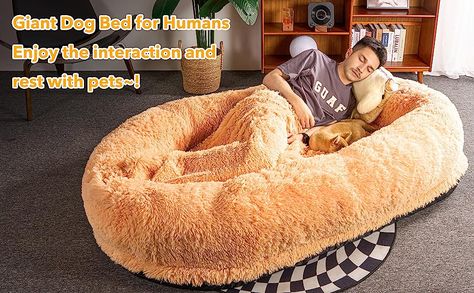 Giant Dog Beds, Human Dog, Human Dog Bed, Bed Wrap, Plush Dog Bed, Bean Bag Bed, Huge Dogs, Giant Dogs, Toddler Mattress