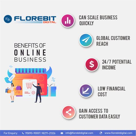 Benefits of Online Business   #onlineshopping #onlinebusiness #ecommercebusiness #ecommercesolutions #onlinepromotion #marketingdigital #digitalmarketing Types Of Websites, Online Business Opportunities, Scale Business, Mobile Applications, Online Promotion, It Services, Shopify Website, Profitable Online Business, E Commerce Business